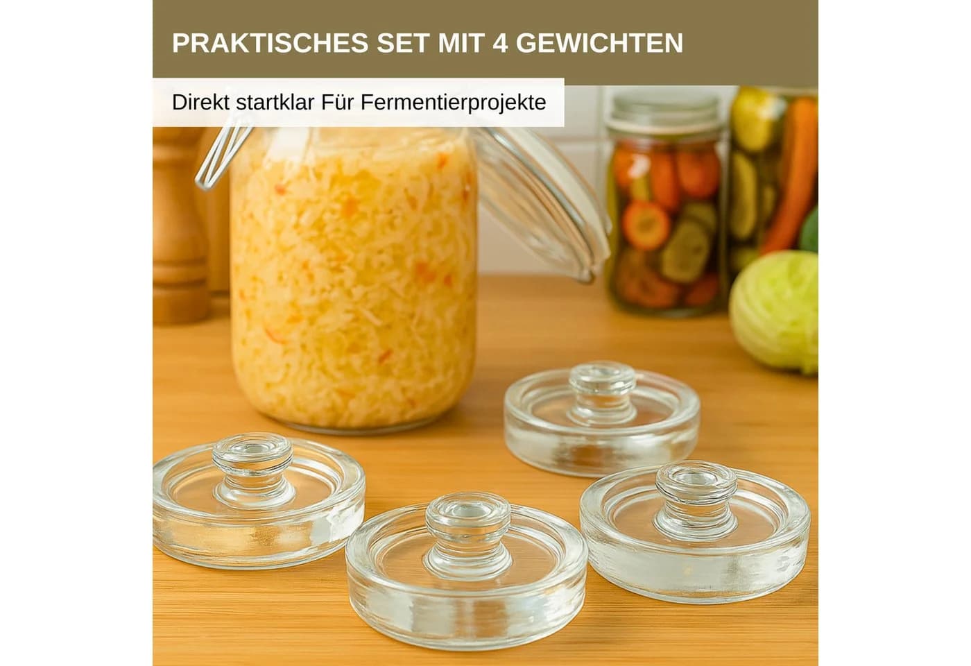 Thiru Fermentiergewichte Glas Ø 7 & 8 cm - 4er-Set - Bild 5