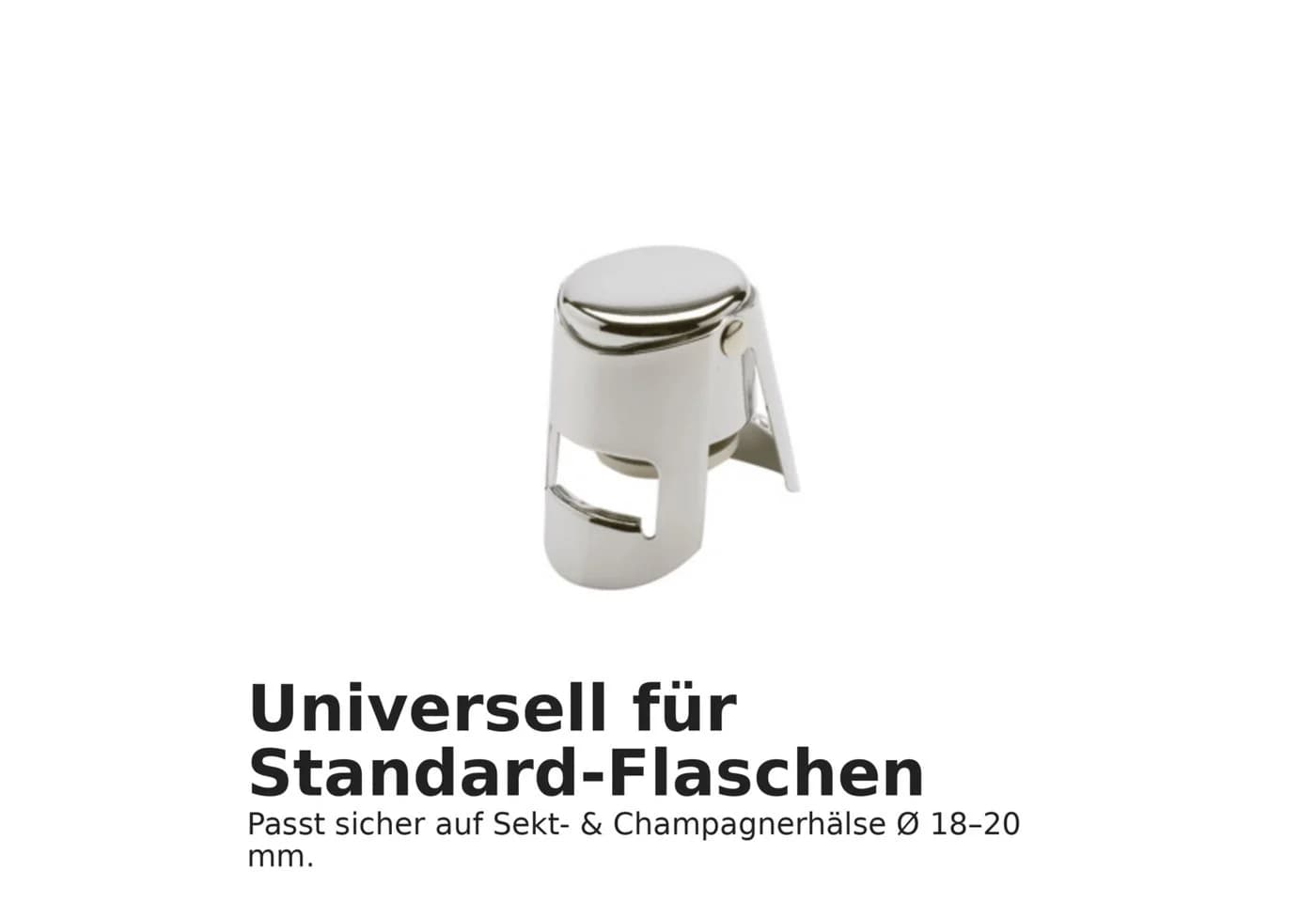Thiru Sektflaschenverschluss Luftdicht Verchromt - Bild 3