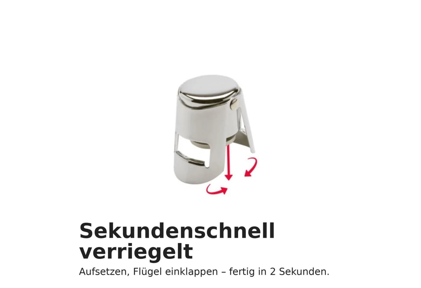 Thiru Sektflaschenverschluss Luftdicht Verchromt - Bild 4