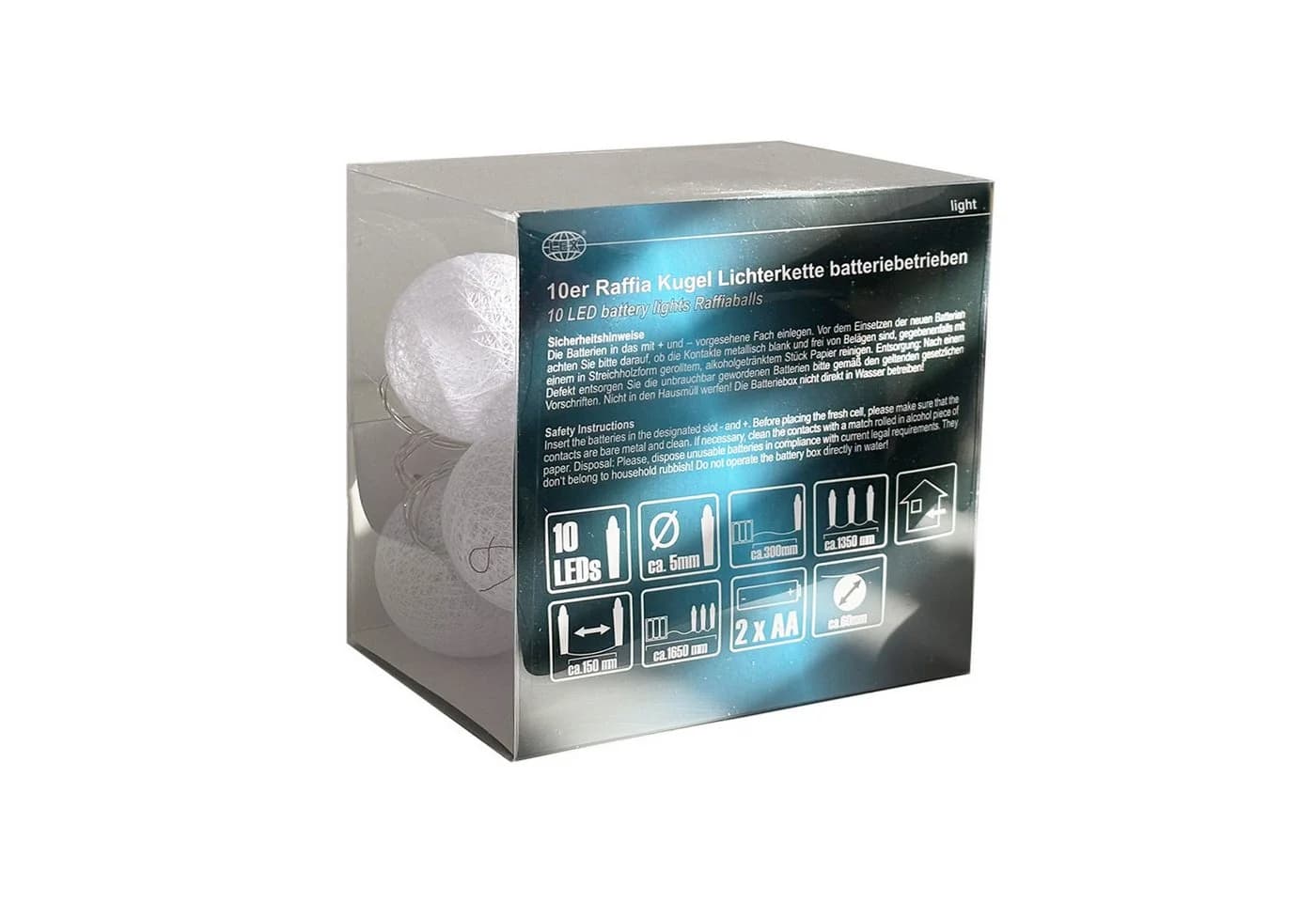 Mojawo Lichtervorhang 2 Stück LED Lichterkette warmweiß transparent - Bild 4