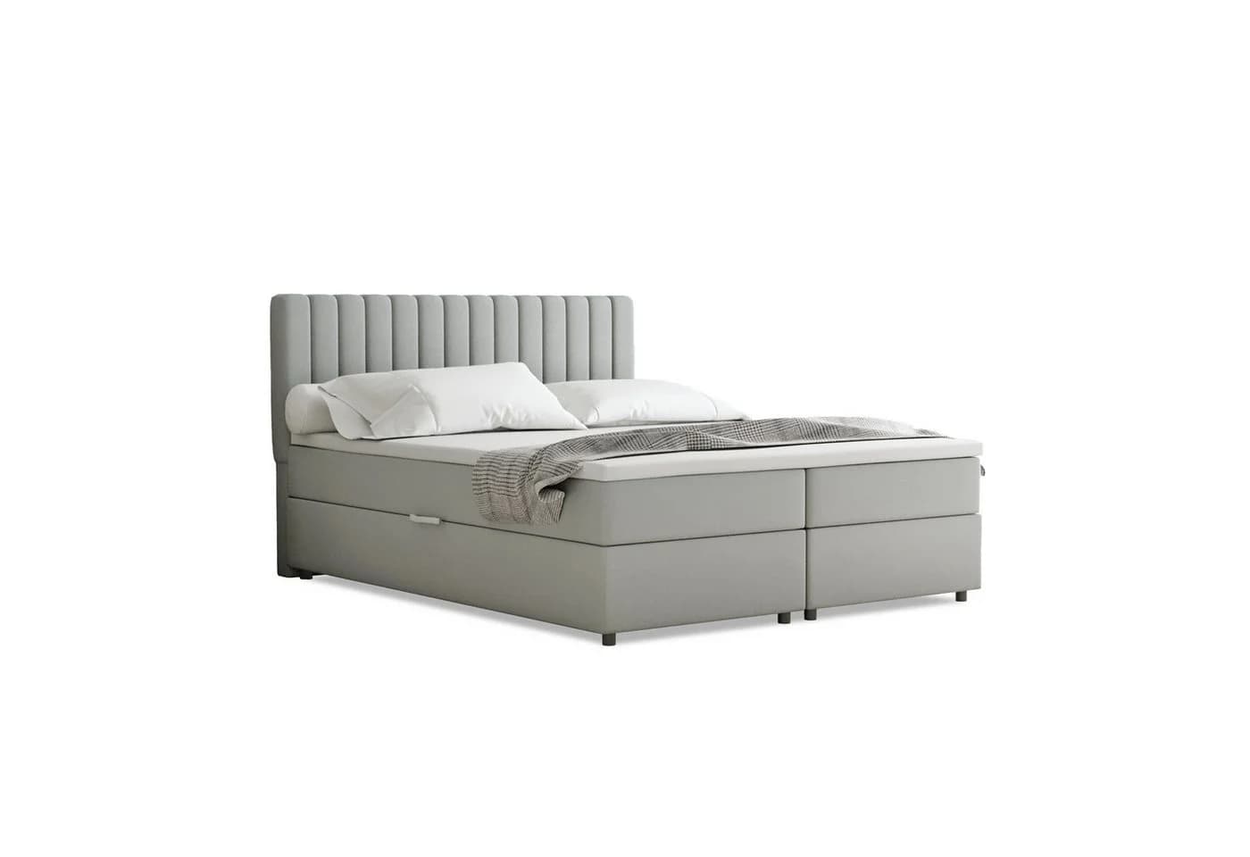 Homesy Boxspringbett EVEREST mit Bettkasten und Topper Grau - Bild 2