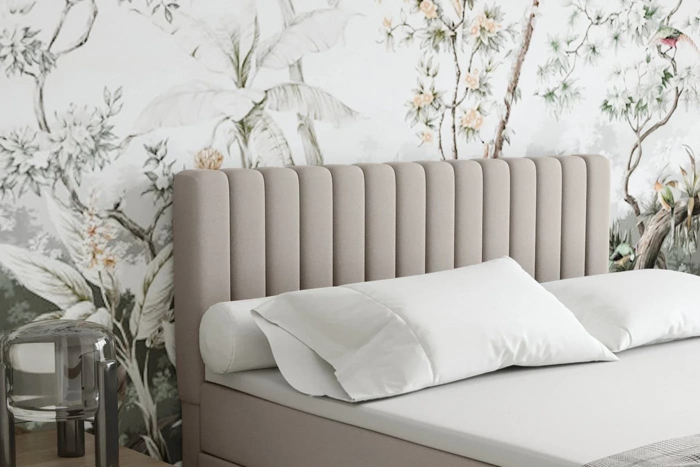 Homesy Boxspringbett EVEREST Beige mit Bettkasten und Topper - Bild 5