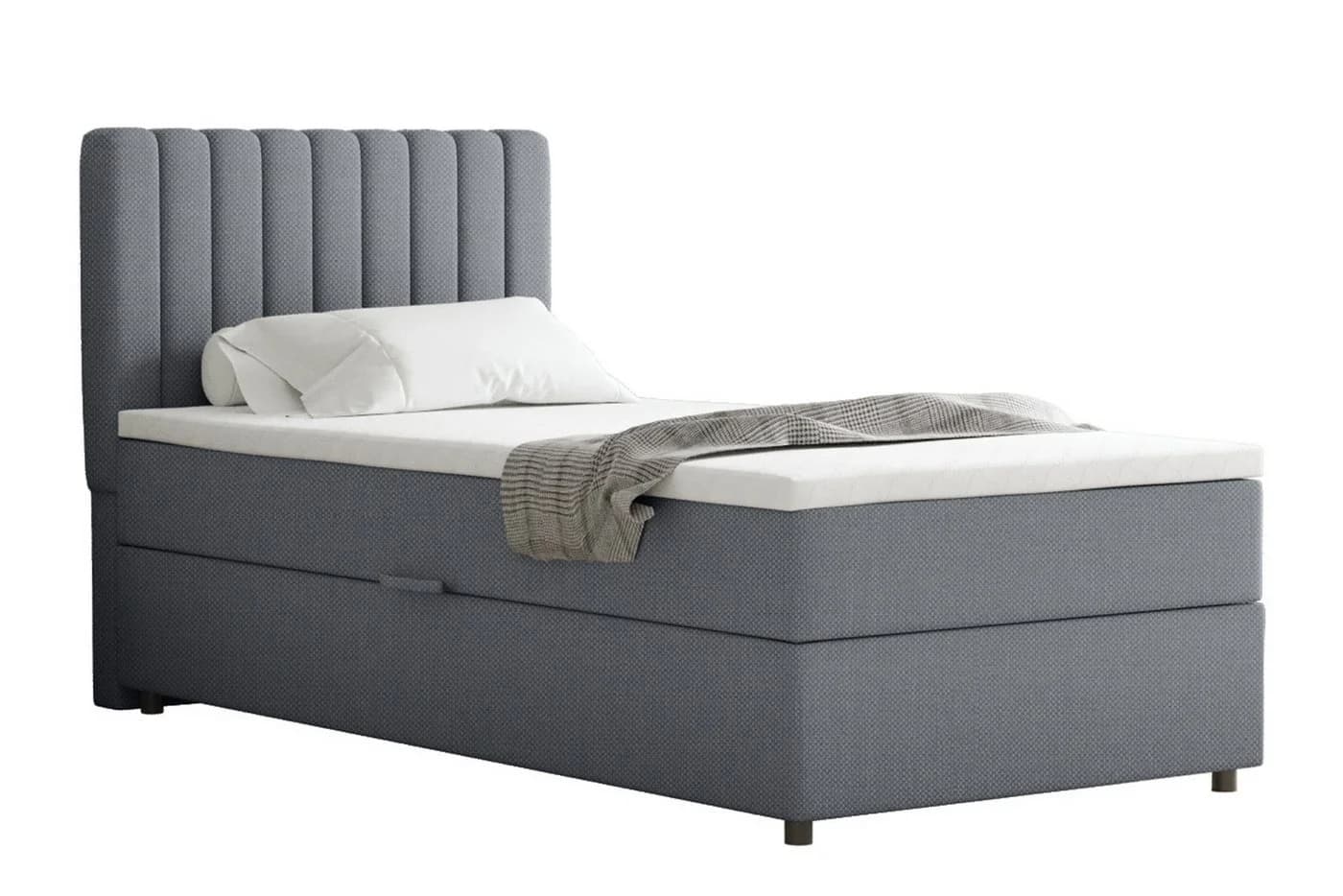Homesy Boxspringbett EVEREST mit Bettkasten und Topper grau - Bild 2