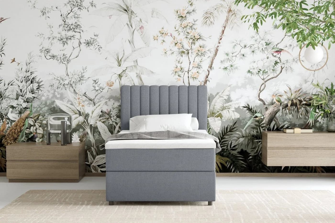 Homesy Boxspringbett EVEREST mit Bettkasten und Topper grau - Bild 4