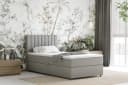 Homesy Boxspringbett EVEREST Grau mit Bettkasten und Topper Bild 1