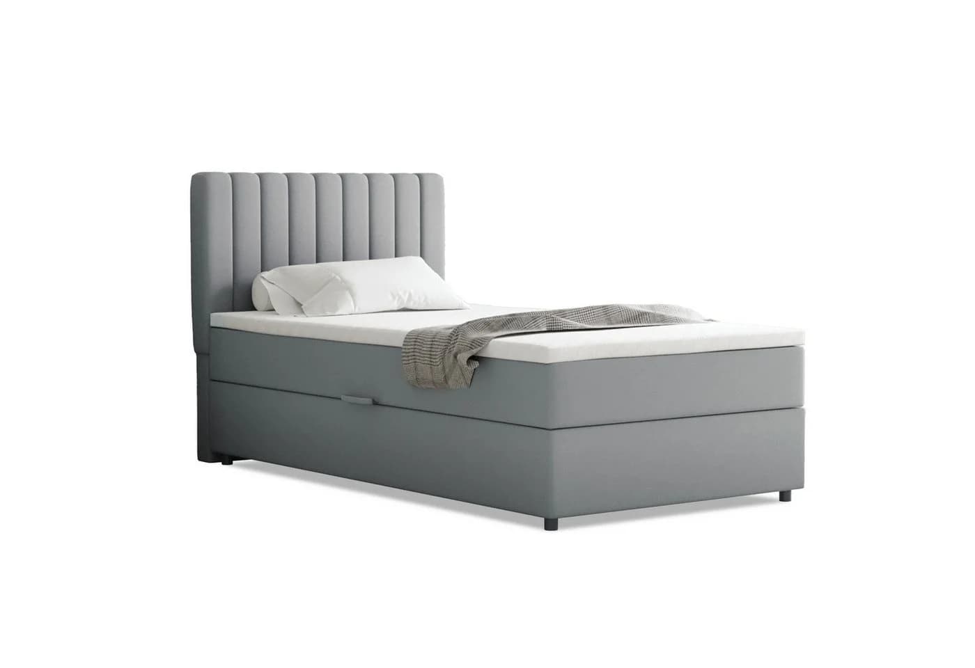 Homesy Boxspringbett EVEREST Grau mit Bettkasten und Topper - Bild 2