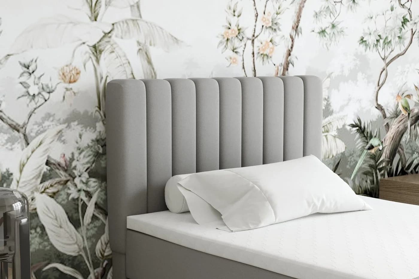 Homesy Boxspringbett EVEREST Grau mit Bettkasten und Topper - Bild 5