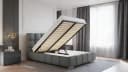 Homesy Polsterbett BLISS Metallrahmen mit Lattenrost Grau Bild 5