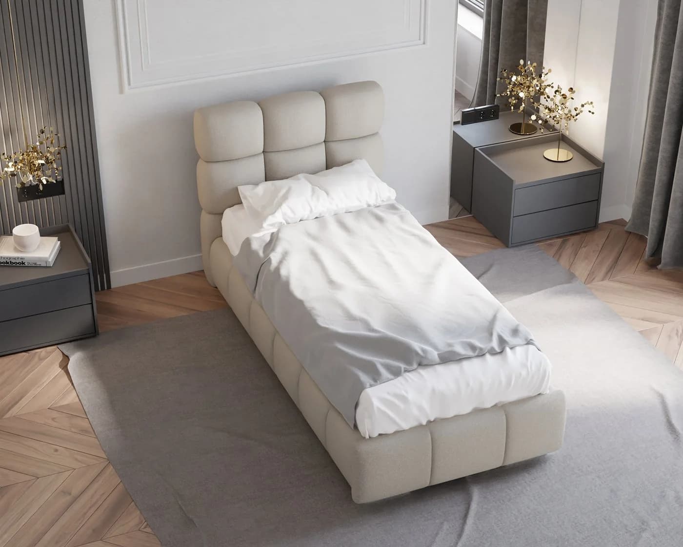 Homesy Polsterbett Bliss Braun RAVEN Stoff mit Bettkasten - Bild 3