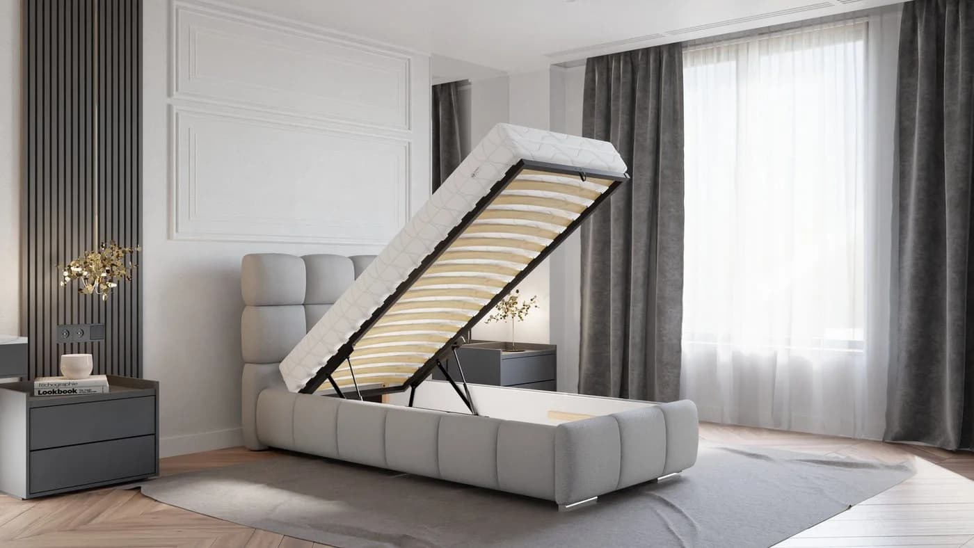 Homesy Polsterbett Bliss Grau mit Bettkasten - Bild 5