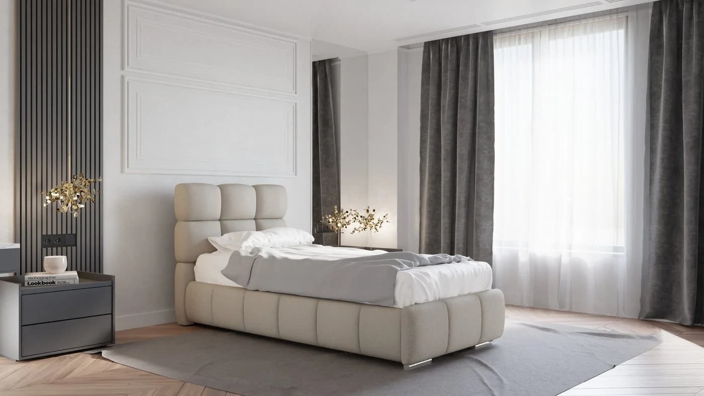 Homesy Polsterbett Bliss Braun RAVEN Stoff mit Bettkasten - Bild 2