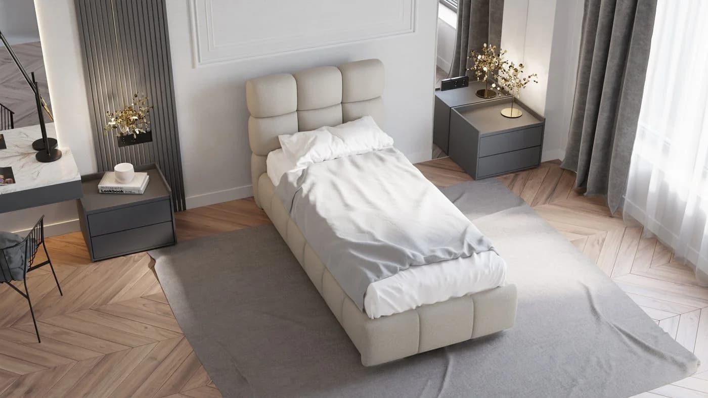 Homesy Polsterbett Bliss Braun RAVEN Stoff mit Bettkasten - Bild 3