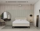 Homesy Polsterbett MAVILO Beige Massivholz Rahmen Bild 1