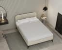 Homesy Polsterbett MAVILO Beige Massivholz Rahmen Bild 3