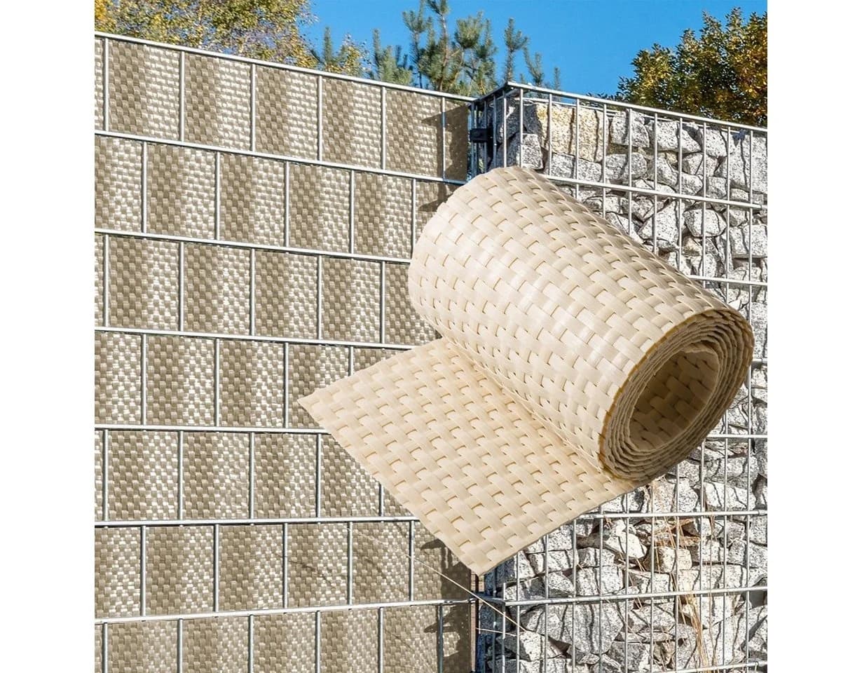 NYVI Sichtschutzstreifen Privafence Beige Polyrattan Wetterfest - Bild 2