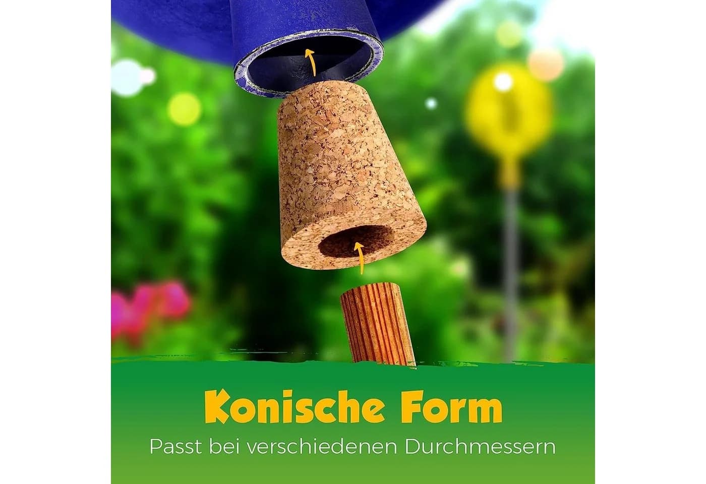 Kork-Deko.de Rosenbogen 5er-Pack Korken zum Aufstecken von Lauschaer-Rosenkugeln - Bild 4