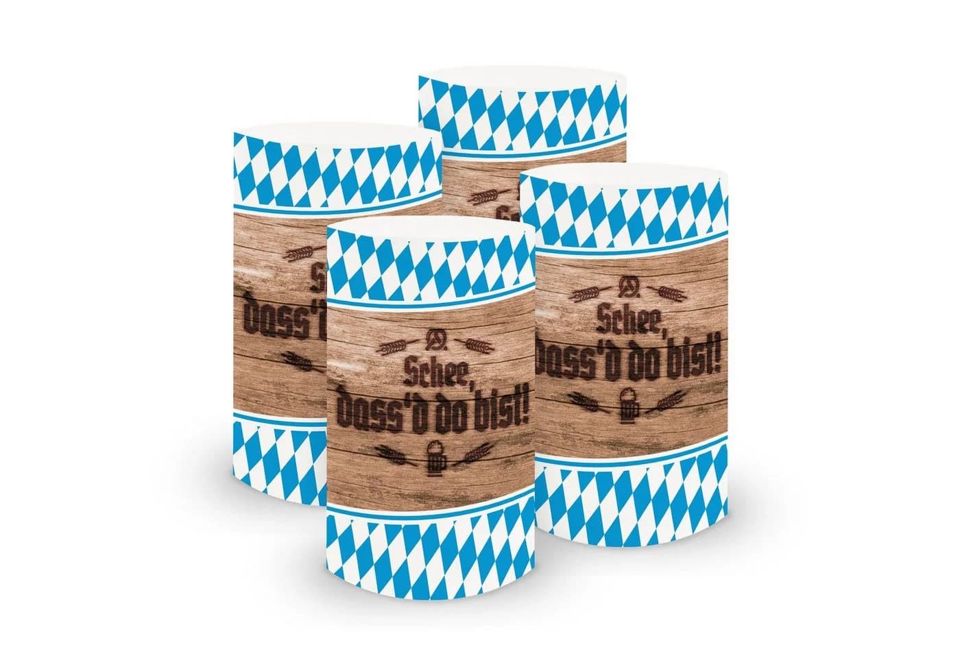 itenga 6x Windlicht klein Bayrisch Oktoberfest Design - Bild 2