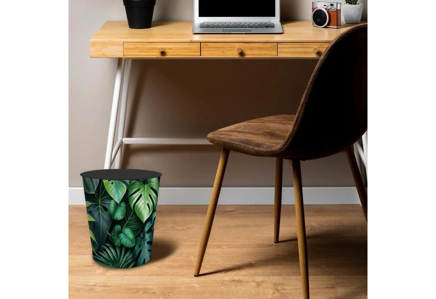 itenga Papierkorb Dschungelblätter Motiv Kunststoff 11 Liter - Bild 3