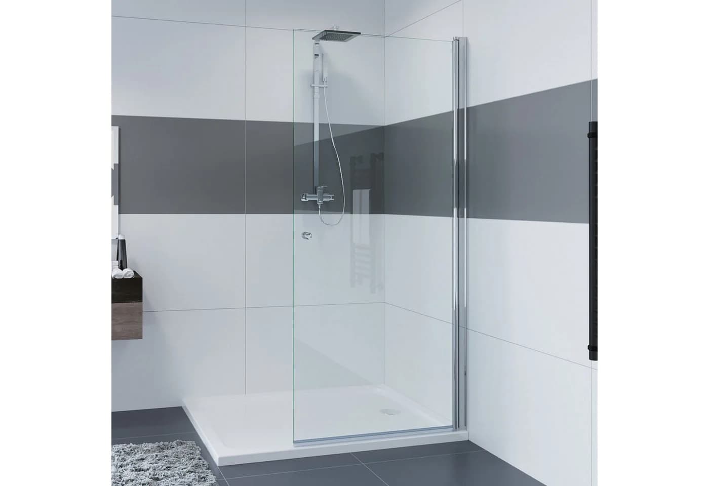 IMPTS Walk-in-Dusche Glaswand 6mm ESG Pendeltür - Bild 2