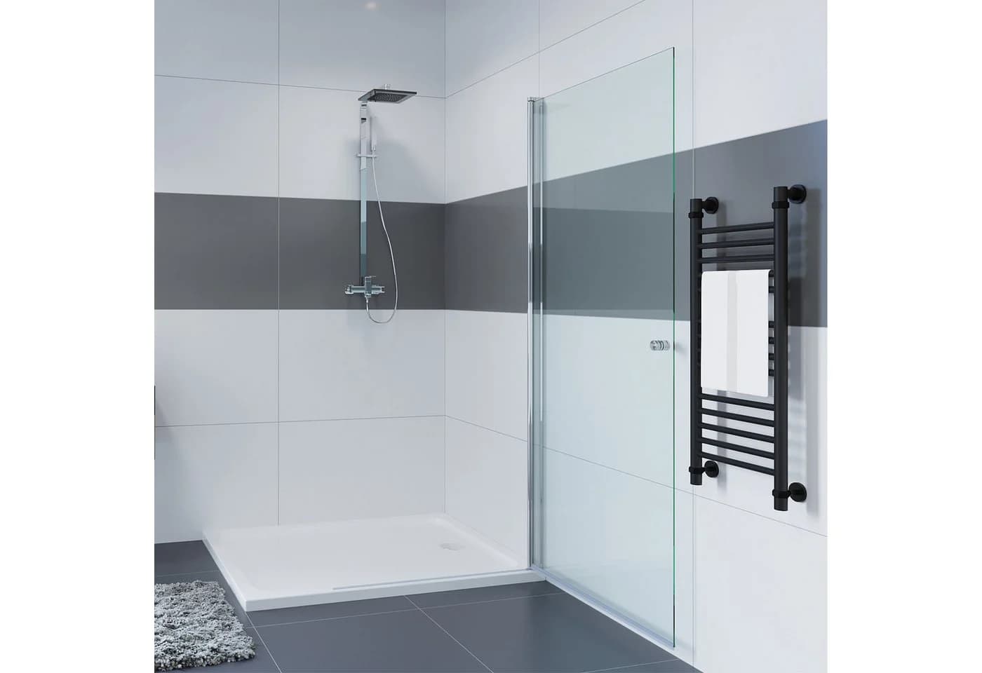 IMPTS Walk-in-Dusche Glaswand 6mm ESG Pendeltür - Bild 3