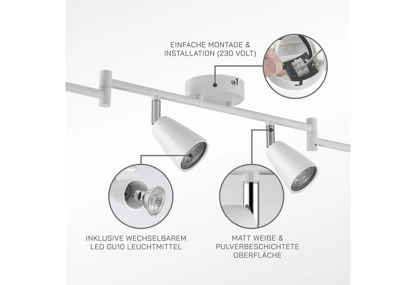 IMPTS LED Deckenspots Schwenkbar Warmweiß GU10 - Bild 4