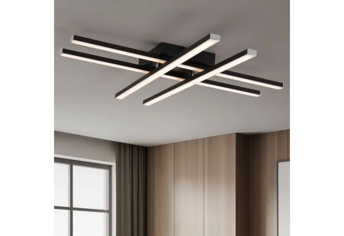 IMPTS LED Deckenleuchte Schwarz 3000K Warmweiß Modern - Bild 2