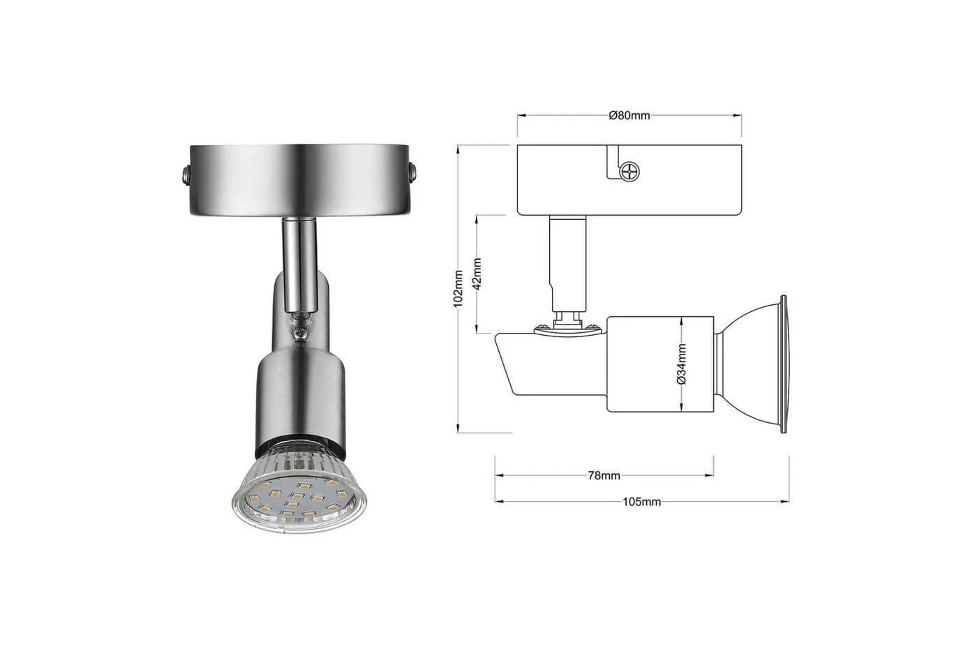 IMPTS Deckenspots Deckenstrahler LED warmweiß dreh- und schwenkbar