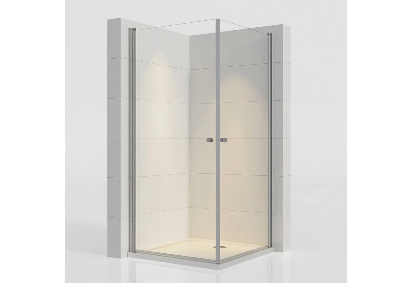 IMPTS Eckdusche Duschkabine Eckeinstieg Pendeltür Doppelt Schwingtüre, 70x70 cm, Einscheibensicherheitsglas - Bild 4