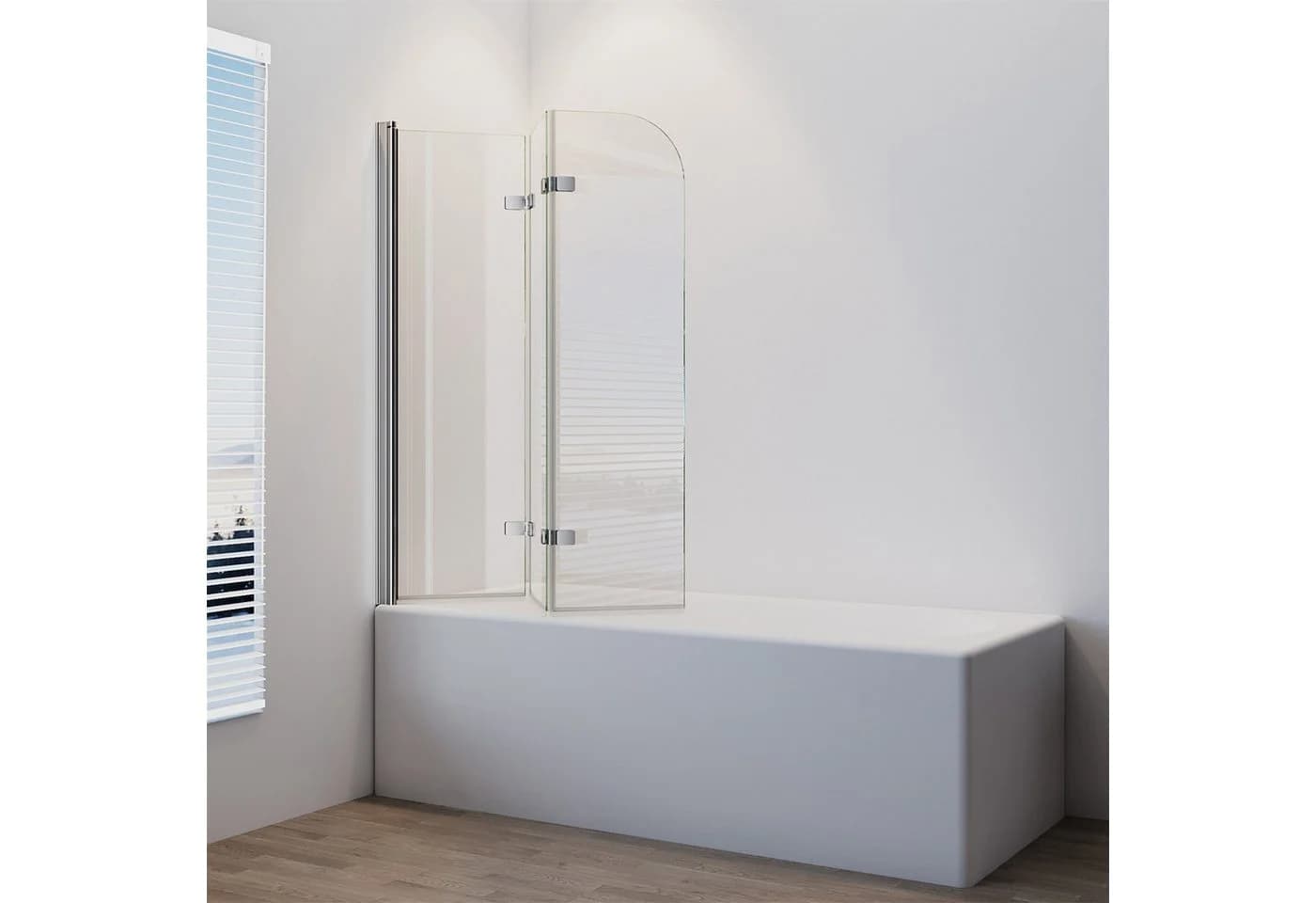 IMPTS Duschwand für Badewanne 3-teilig, Sicherheitsglas, Faltwand - Bild 4
