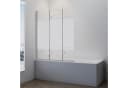IMPTS Badewannenfaltwand 3-teilig Schwarz/Chrome mit Sicherheitsglas Bild 1