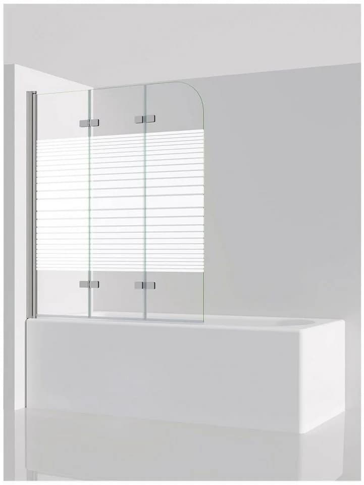 IMPTS Badewannenfaltwand 3-teilig Schwarz/Chrome mit Sicherheitsglas - Bild 2