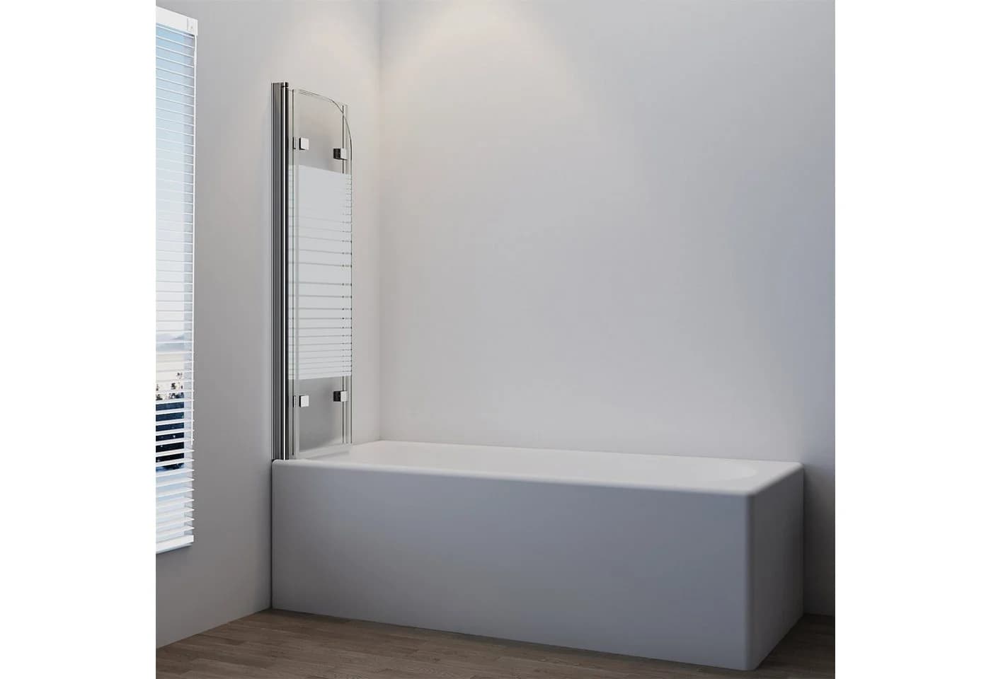 IMPTS Badewannenfaltwand 3-teilig Schwarz/Chrome mit Sicherheitsglas - Bild 5