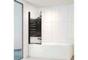 IMPTS Badewannenaufsatz Duschwand 3-teilig Schwarz/Chrome ESG Glas Bild 1