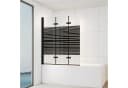 IMPTS Badewannenaufsatz Duschwand 3-teilig Schwarz/Chrome ESG Glas Bild 2
