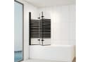 IMPTS Badewannenaufsatz Duschwand 3-teilig Schwarz/Chrome ESG Glas Bild 3
