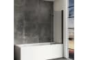 IMPTS Badewannenfaltwand Duschwand 3-teilig Glas Aluminium Schwarz Bild 1