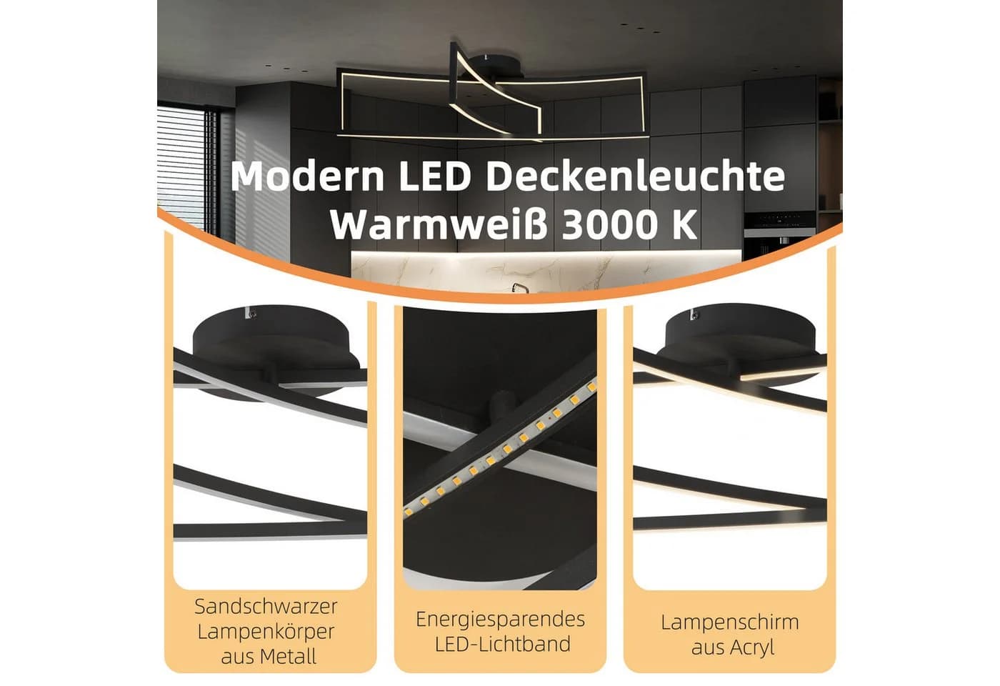 IMPTS Deckenleuchte LED Warmweiß Metall - Bild 4