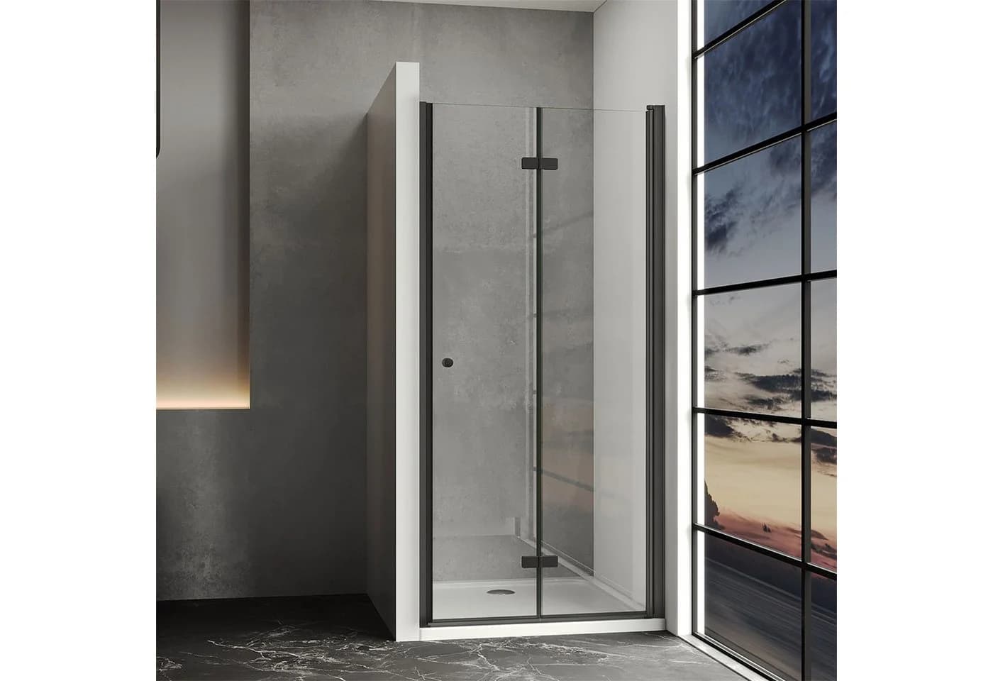 IMPTS Dusch-Drehtür Dusche Nische Duschtür Nischendusche, 70x185 cm, Sicherheitsglas - Bild 2