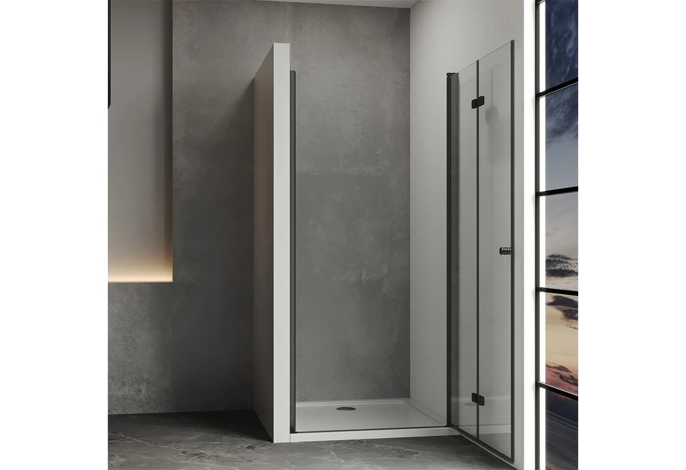 IMPTS Dusch-Drehtür Dusche Nische Duschtür Nischendusche, 70x185 cm, Sicherheitsglas - Bild 4