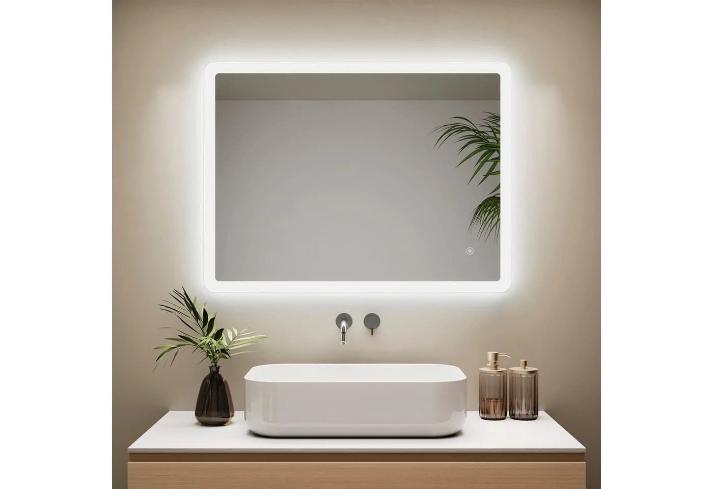 IMPTS Badspiegel mit LED Beleuchtung Dimmbar HD Hartglas - Bild 2