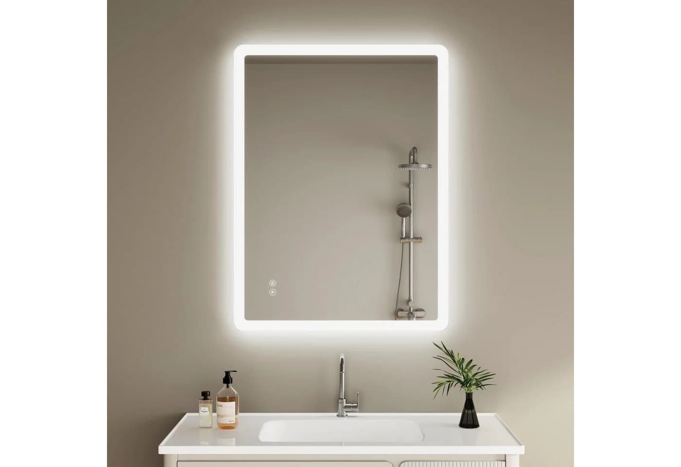 IMPTS Badspiegel mit LED-Beleuchtung, dimmbar, 3 Farbtemperaturen, Anti-Beschlag - Bild 2
