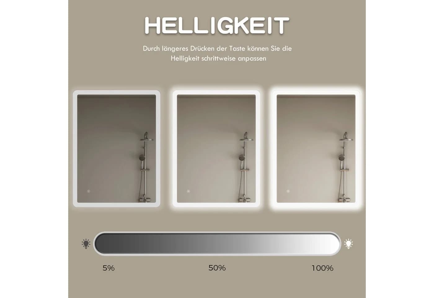 IMPTS Badspiegel mit LED-Beleuchtung und Dimm-Funktion - Bild 3
