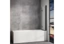 IMPTS Badewannenfaltwand Duschabtrennung Glas Aluminium Schwarz Bild 3