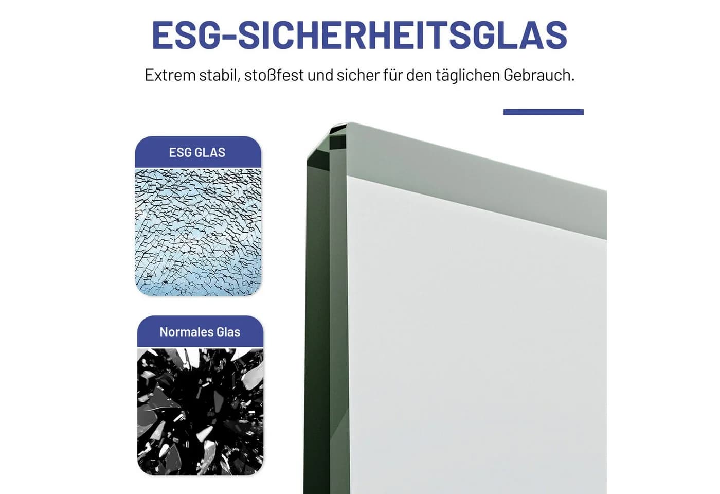 IMPTS Eckdusche Falttür mit Duschwanne, 80x80 cm, ESG Glas, Chrom-Optik - Bild 5