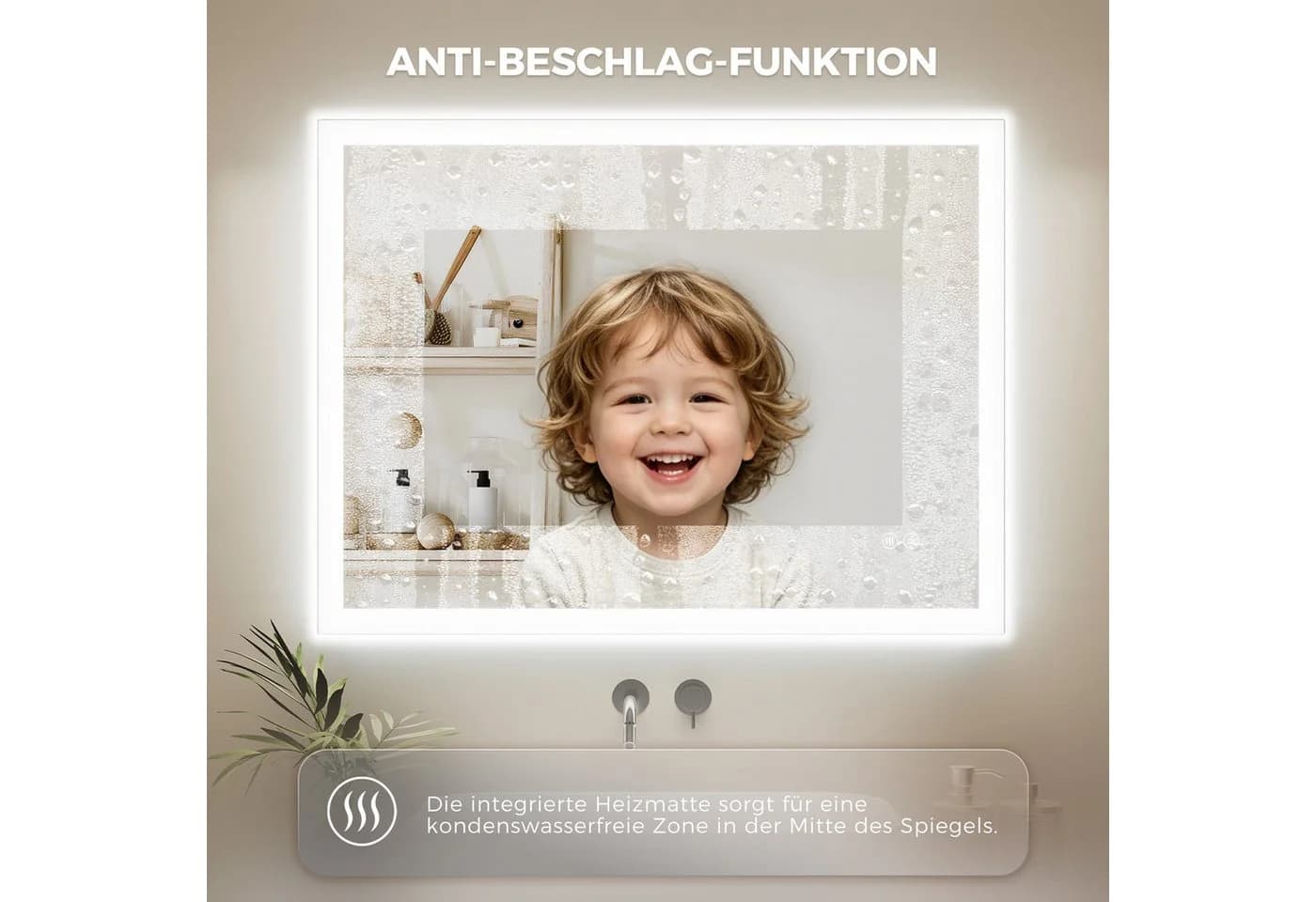 IMPTS Badspiegel mit LED Beleuchtung 3 Farbtemperaturen Dimmbar - Bild 5