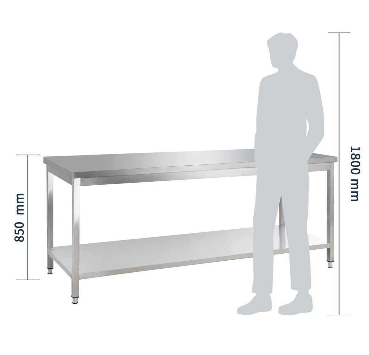 GastroHero Arbeitstisch Edelstahl 180x60x85 cm - Bild 3