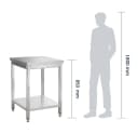 GastroHero Arbeitstisch Edelstahl 80x60 cm mit Grundboden Bild 3