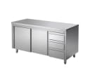 GastroHero Edelstahl Arbeitsschrank 200x70 cm mit 3 Schubladen Bild 2
