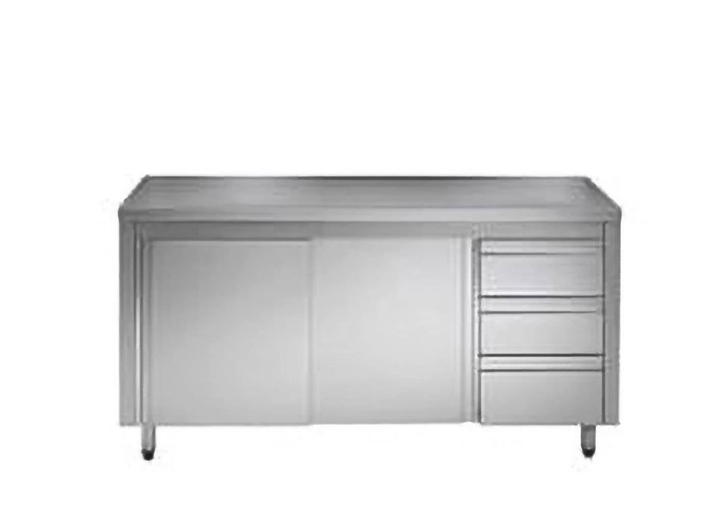 GastroHero Edelstahl Arbeitsschrank 200x70 cm mit 3 Schubladen - Bild 3