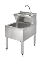 GastroHero Handwaschbecken mit Ausgussbecken und Mischbatterie - Edelstahl Bild 1